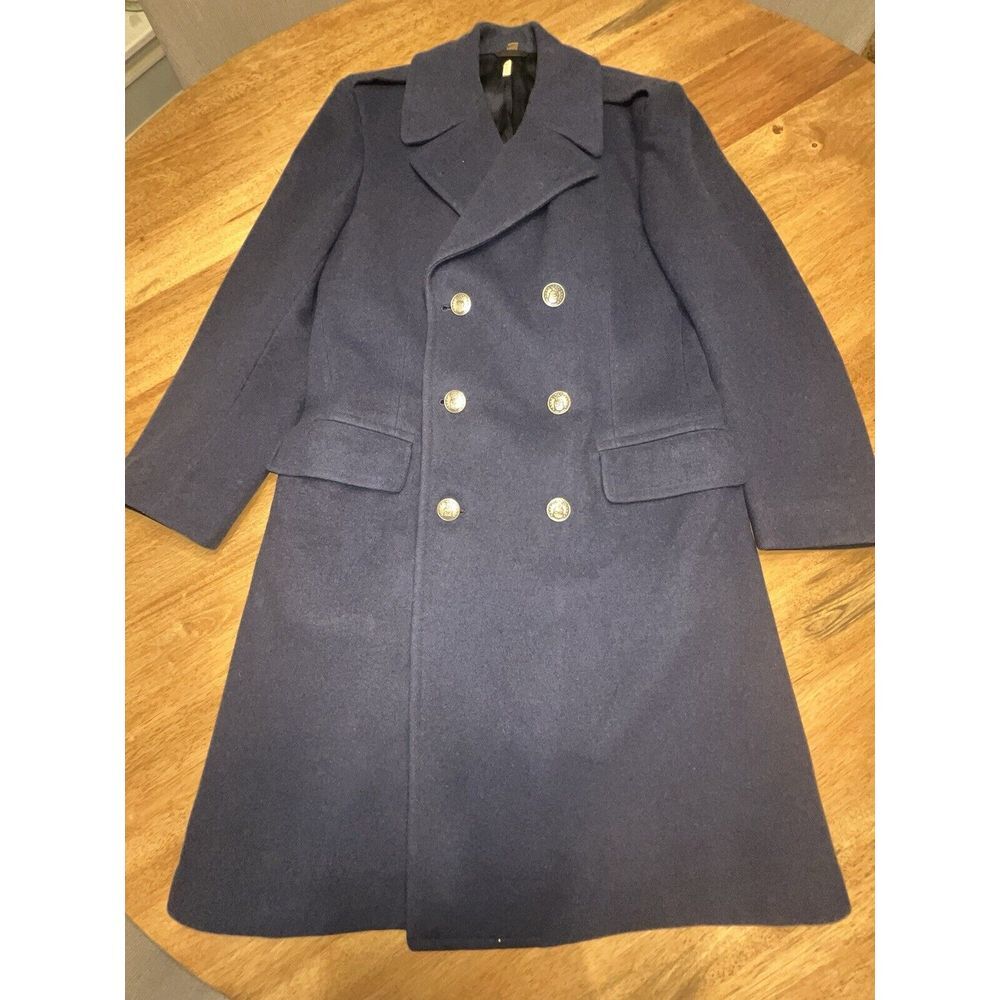 Men Wool Military Officer 1949 Overcoat US Military Naval Jacket Pea Coat 39L‎